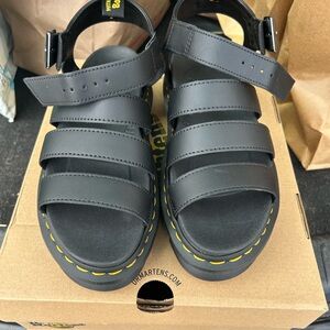 Dr. Martens Black Sandals with Chunky Platform Sole